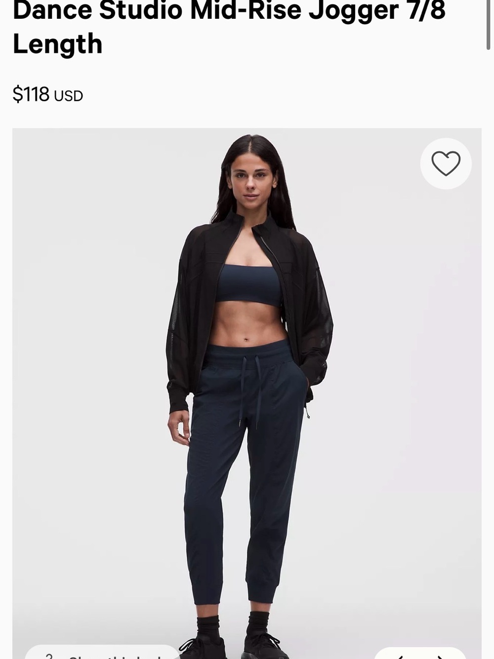 Lululemon Dance Studio Mid-Rise 7/8 Jogger in Navy